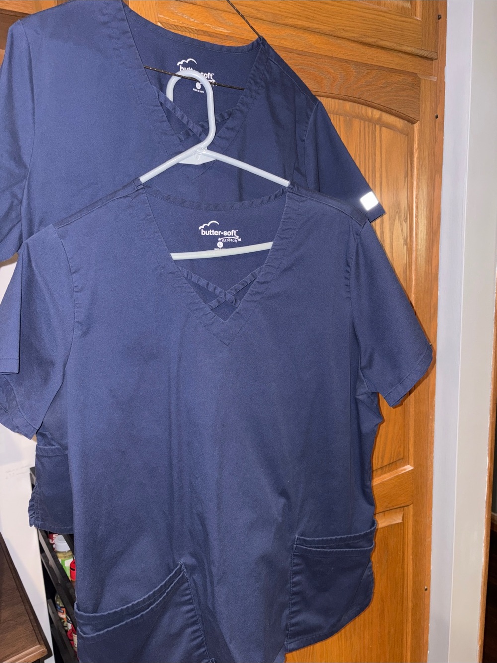 Butter Soft Navy Blue V-Neck Scrub Top